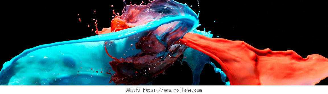 艺术彩色抽象油画网站背景banner图